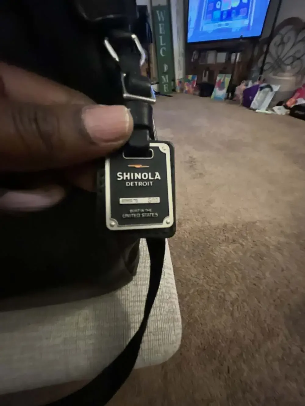 Shinola Detroit Slim Leather Messenger Bag in Black
